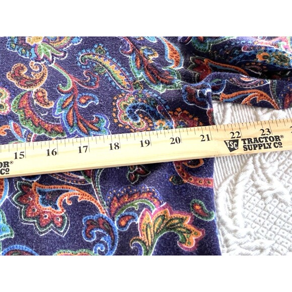 Orvis Purple Multicolor Paisley Cardigan 100% Cotton RN# 70534 Ladies Large - Picture 3 of 10